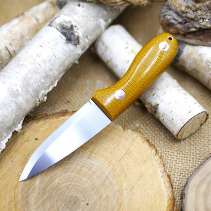 [In-Stock] Walker: CPM 3V, brown canvas micarta