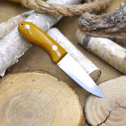 [In-Stock] Walker: CPM 3V, brown canvas micarta