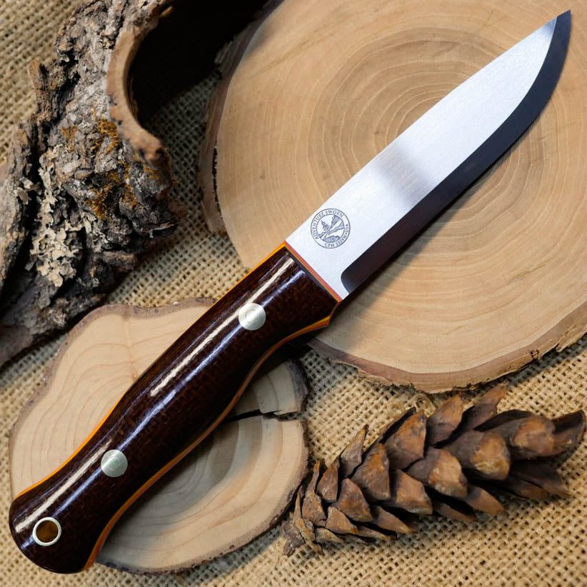 Explorer: CPM S35VN Dark Brown Burlap & Double Liners