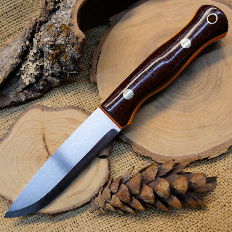 Explorer: CPM S35VN Dark Brown Burlap & Double Liners