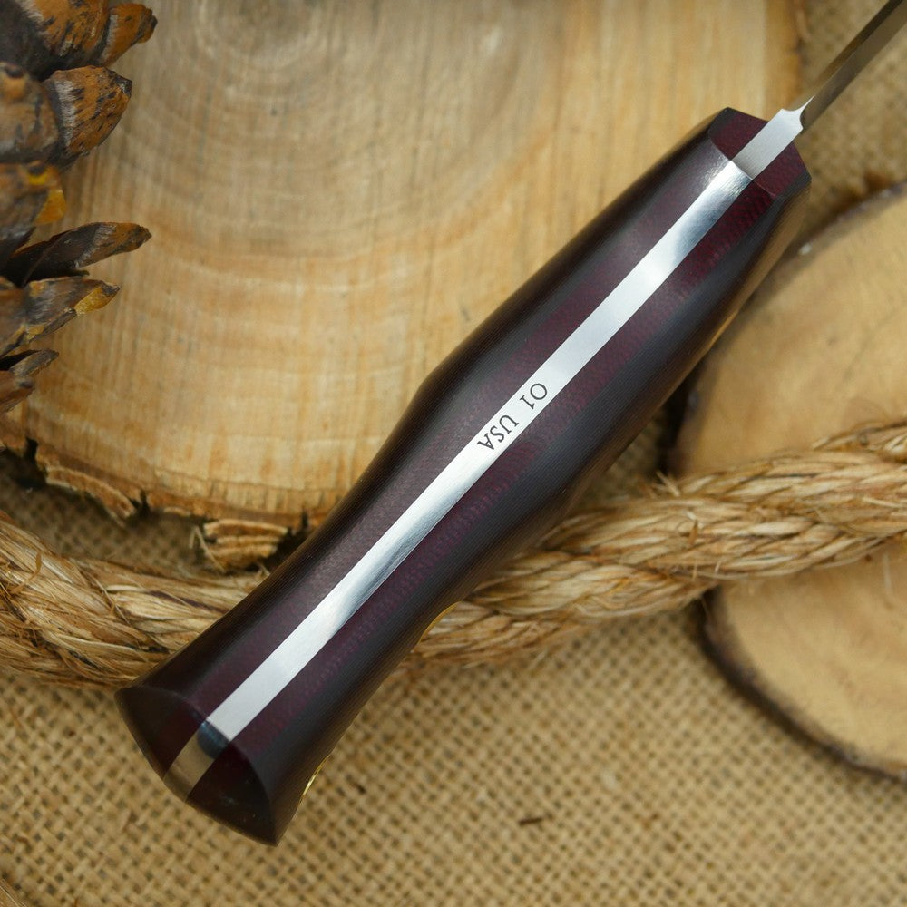Classic: Red Tricolor Richlite & Maroon Canvas - Adventure Sworn Bushcraft Co.