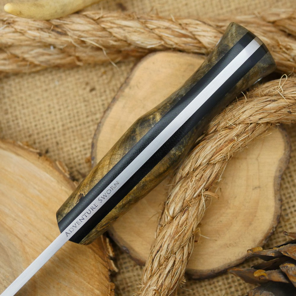 Classic: Ohio Buckeye Burl & Black Canvas - Adventure Sworn Bushcraft Co.