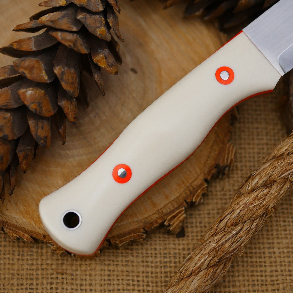 Mountaineer: White Linen, Hunter Orange G10 Bolts & Liners
