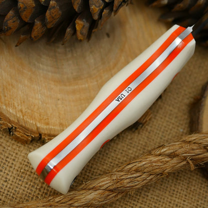 Mountaineer: White Linen, Hunter Orange G10 Bolts & Liners