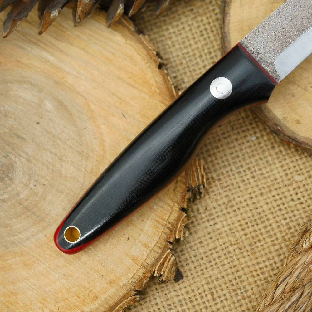 Hiker: CPM 3V Black Canvas & Red Linen - Adventure Sworn Bushcraft Co.