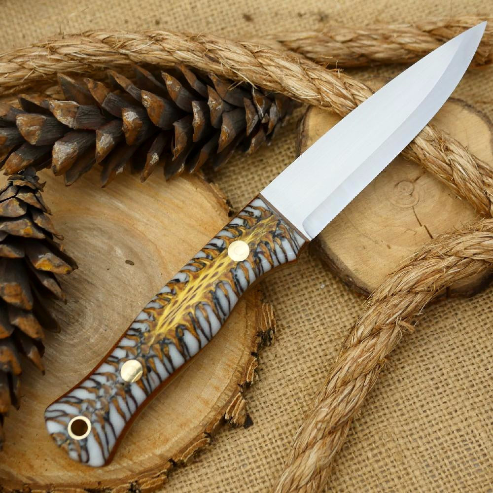 Mountaineer: White Cast Pine Cone & Brown Canvas