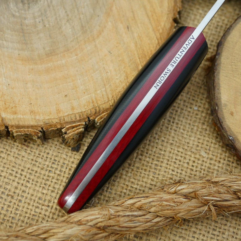 Hiker: CPM 3V Black Canvas & Red Linen - Adventure Sworn Bushcraft Co.