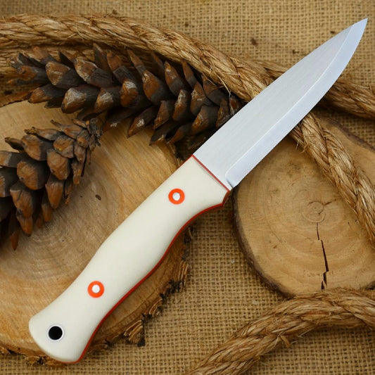 Mountaineer: White Linen, Hunter Orange G10 Bolts & Liners