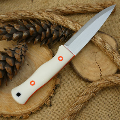 Mountaineer: White Linen, Hunter Orange G10 Bolts & Liners