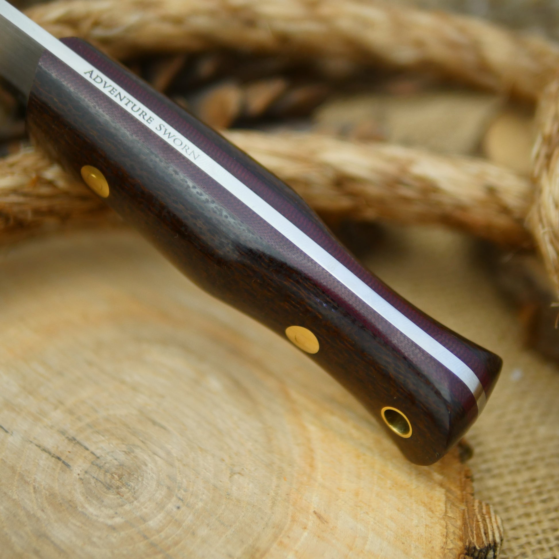 Classic: Barbwire Micarta & Maroon Canvas - Adventure Sworn Bushcraft Co.