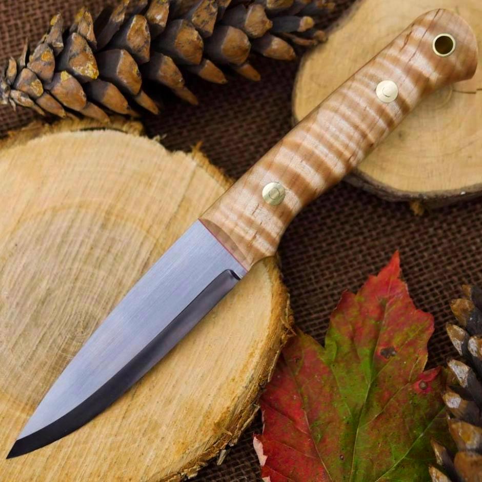 Available Now Classic: Stabilized Curly Maple & Red - Adventure Sworn Bushcraft Co.