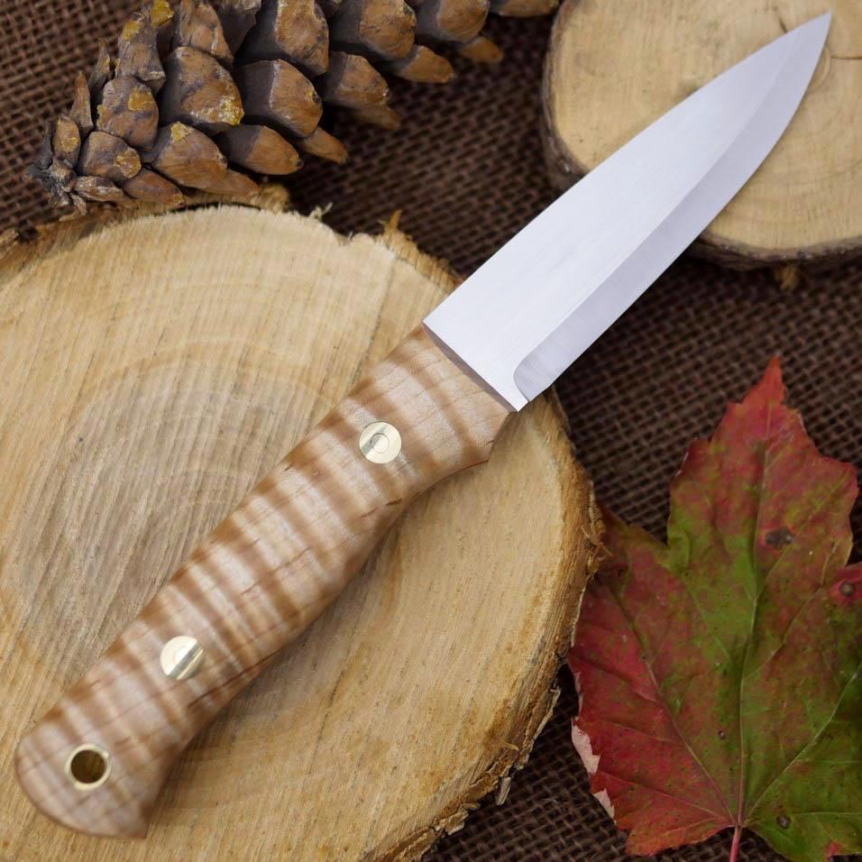 Available Now Classic: Stabilized Curly Maple & Red - Adventure Sworn Bushcraft Co.