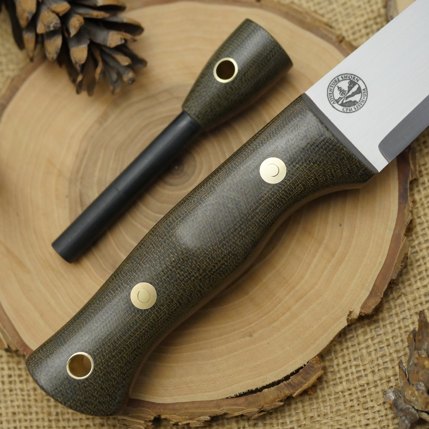 Tradesman: Green Canvas & Red & Matching Firesteel