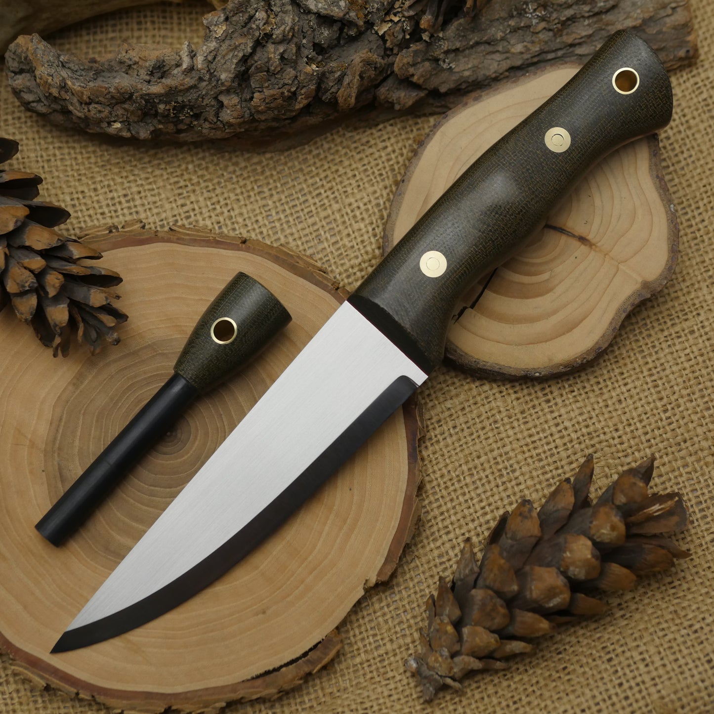 Tradesman: Green Canvas & Red & Matching Firesteel