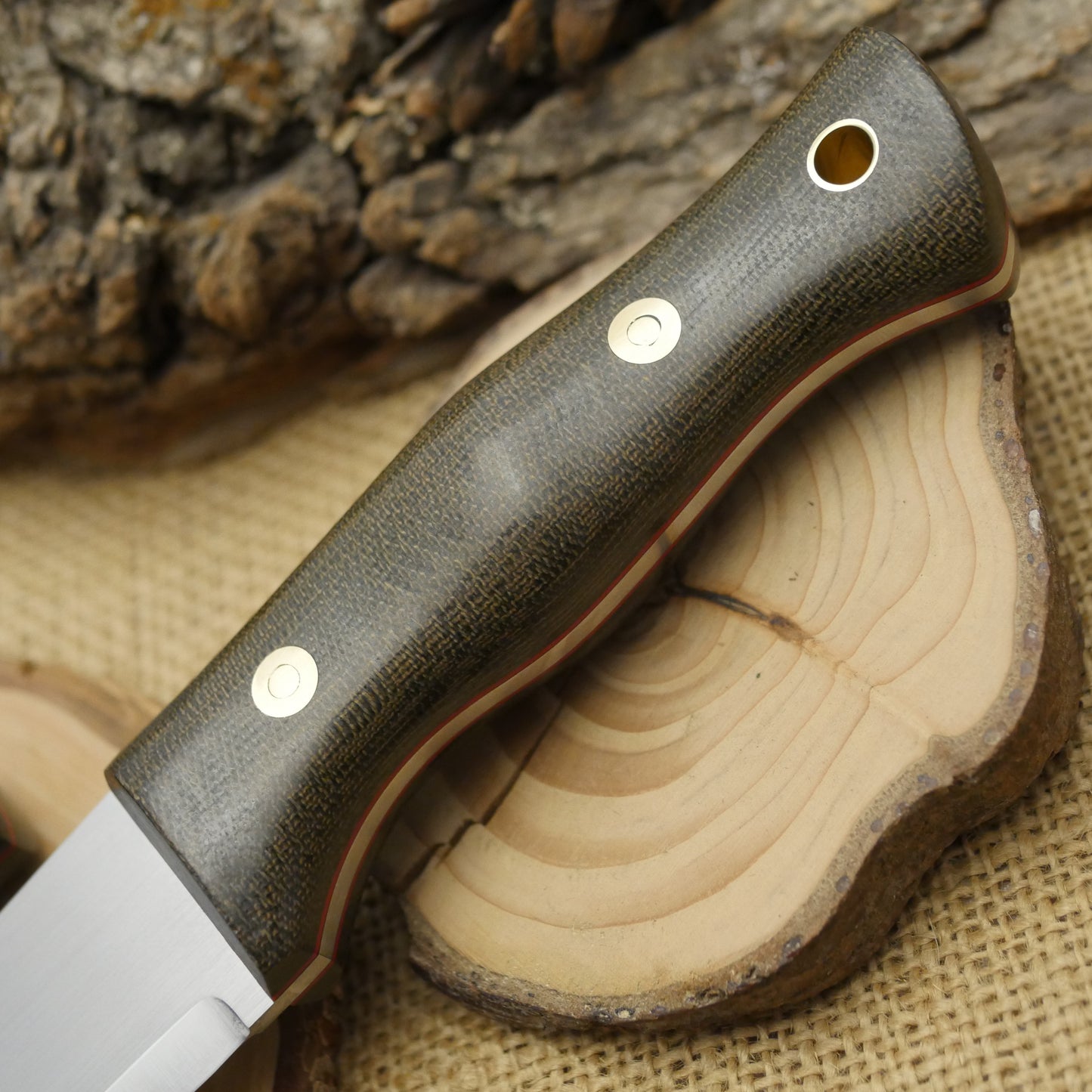 Tradesman: Green Canvas & Red & Matching Firesteel