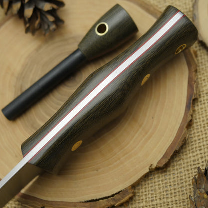 Tradesman: Green Canvas & Red & Matching Firesteel
