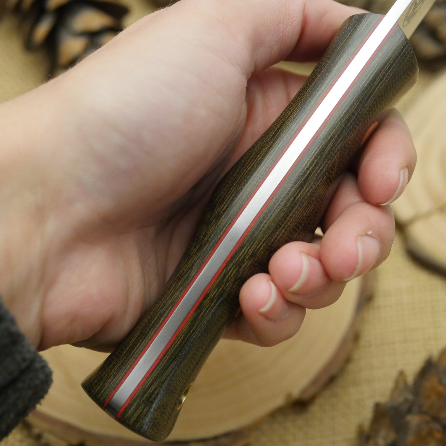 Tradesman: Green Canvas & Red & Matching Firesteel