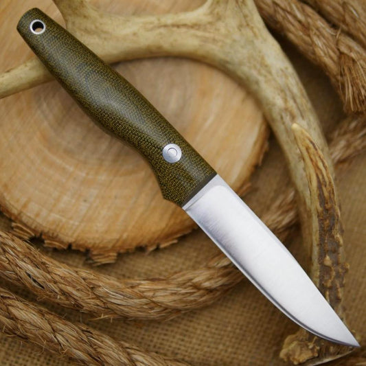 CPM 3V Hiker: Green Canvas Micarta - Adventure Sworn Bushcraft Co.