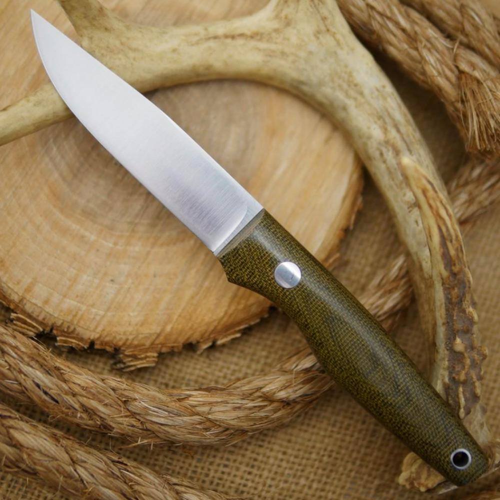 CPM 3V Hiker: Green Canvas Micarta - Adventure Sworn Bushcraft Co.