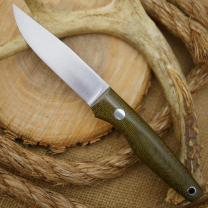 CPM 3V Hiker: Green Canvas Micarta - Adventure Sworn Bushcraft Co.