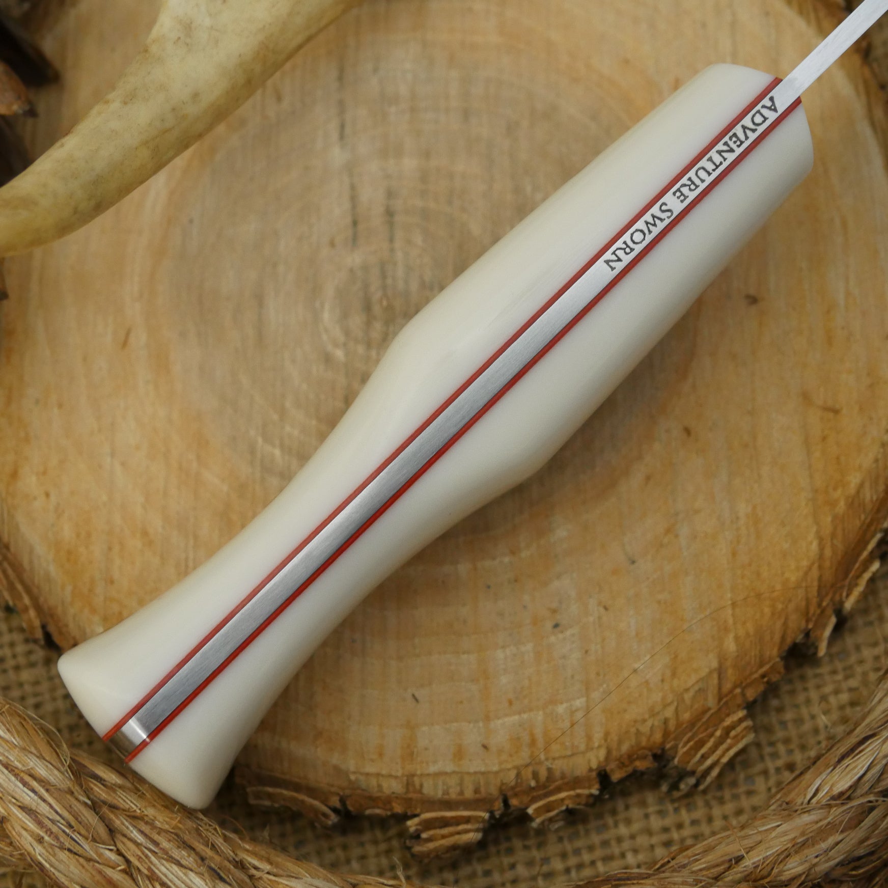 CPM 154 Mountaineer: Bone Corian, Cinnamon Liners & Mosaic Pins - Adventure Sworn Bushcraft Co.