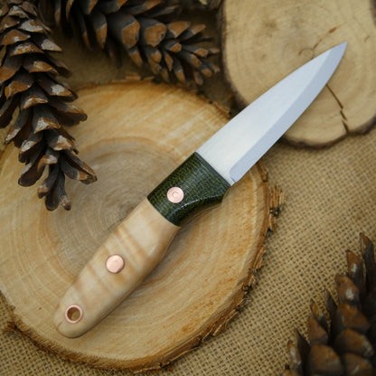 Wayfarer: Curly Maple & Evergreen Burlap
