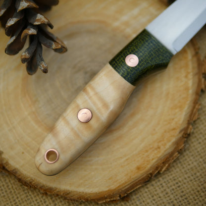 Wayfarer: Curly Maple & Evergreen Burlap