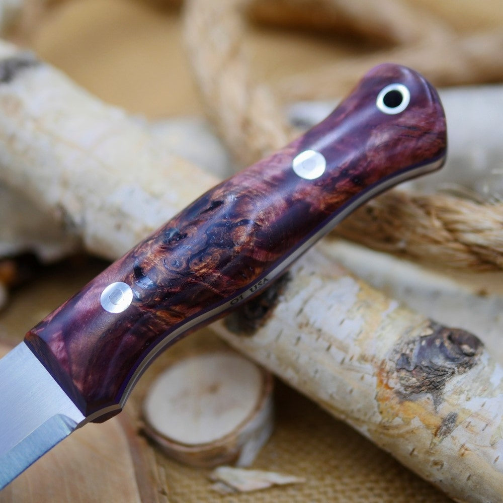 Mountaineer: Purple Black Ash Burl & Purple G10