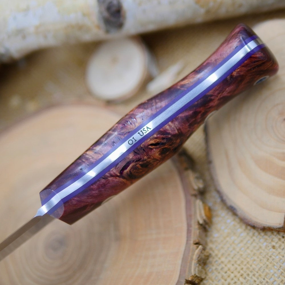 Mountaineer: Purple Black Ash Burl & Purple G10