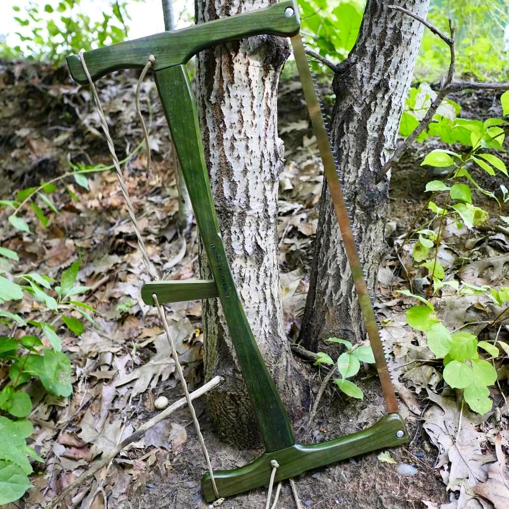 Custom Bucksaw: Forest Green Dyed Walnut - Adventure Sworn Bushcraft Co.