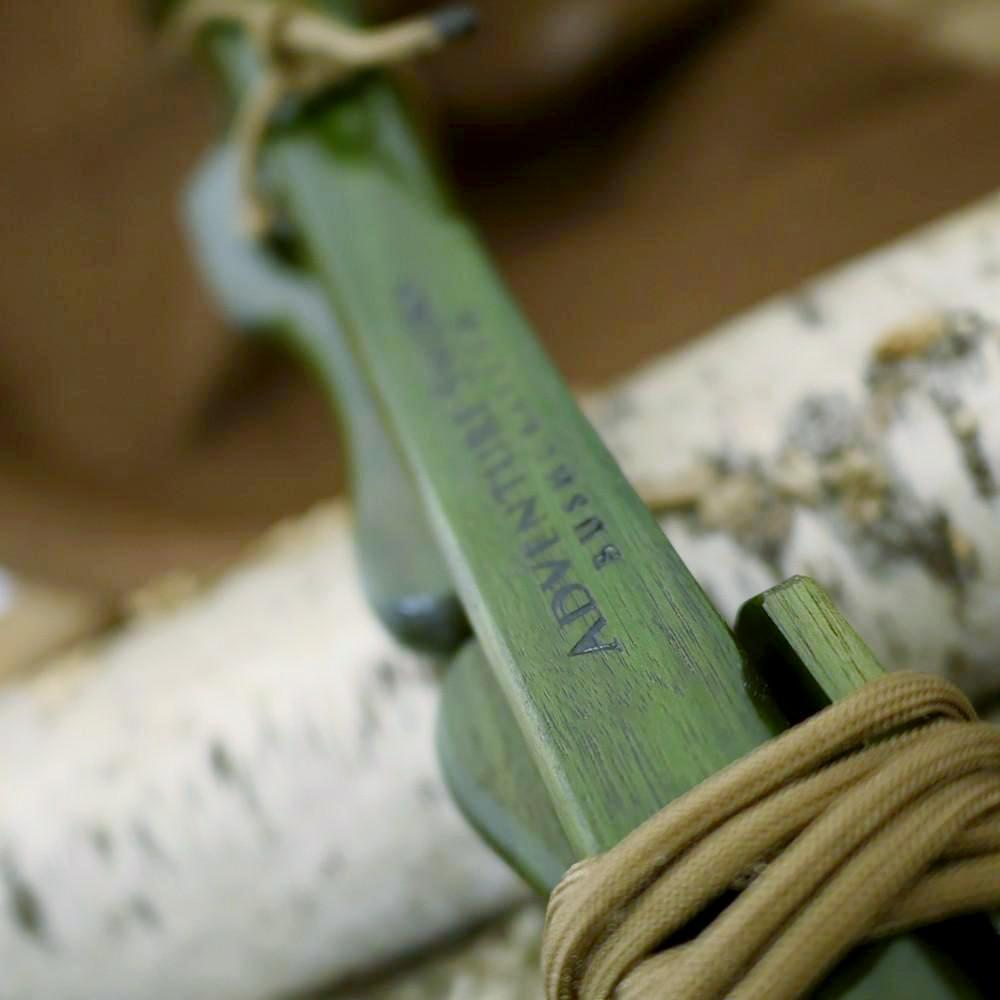 Custom Bucksaw: Forest Green Dyed Walnut - Adventure Sworn Bushcraft Co.