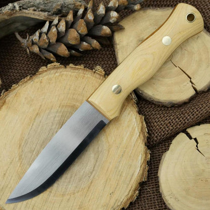 CPM 3V Explorer: Hickory, Natural Canvas & Matching Firesteel - Adventure Sworn Bushcraft Co.