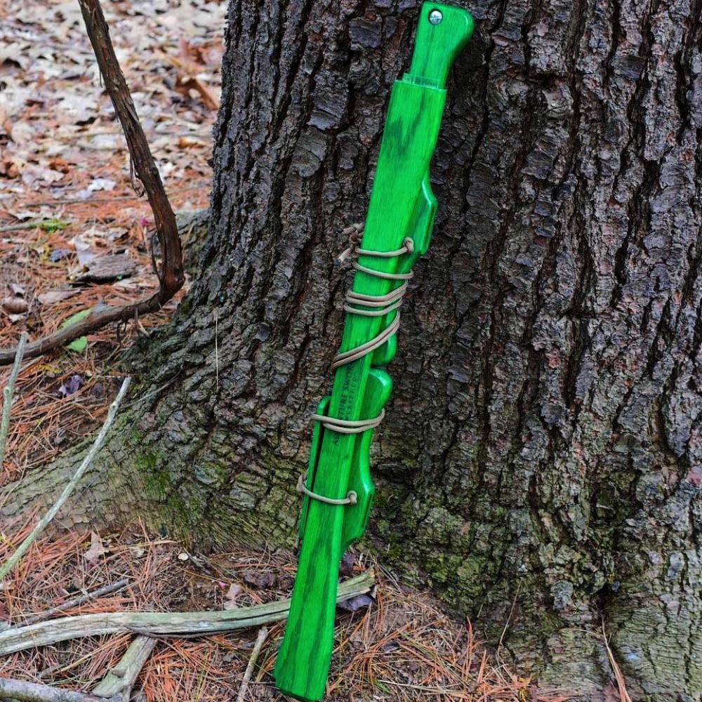 Custom Bucksaw: Vibrant Green Oak - Adventure Sworn Bushcraft Co.