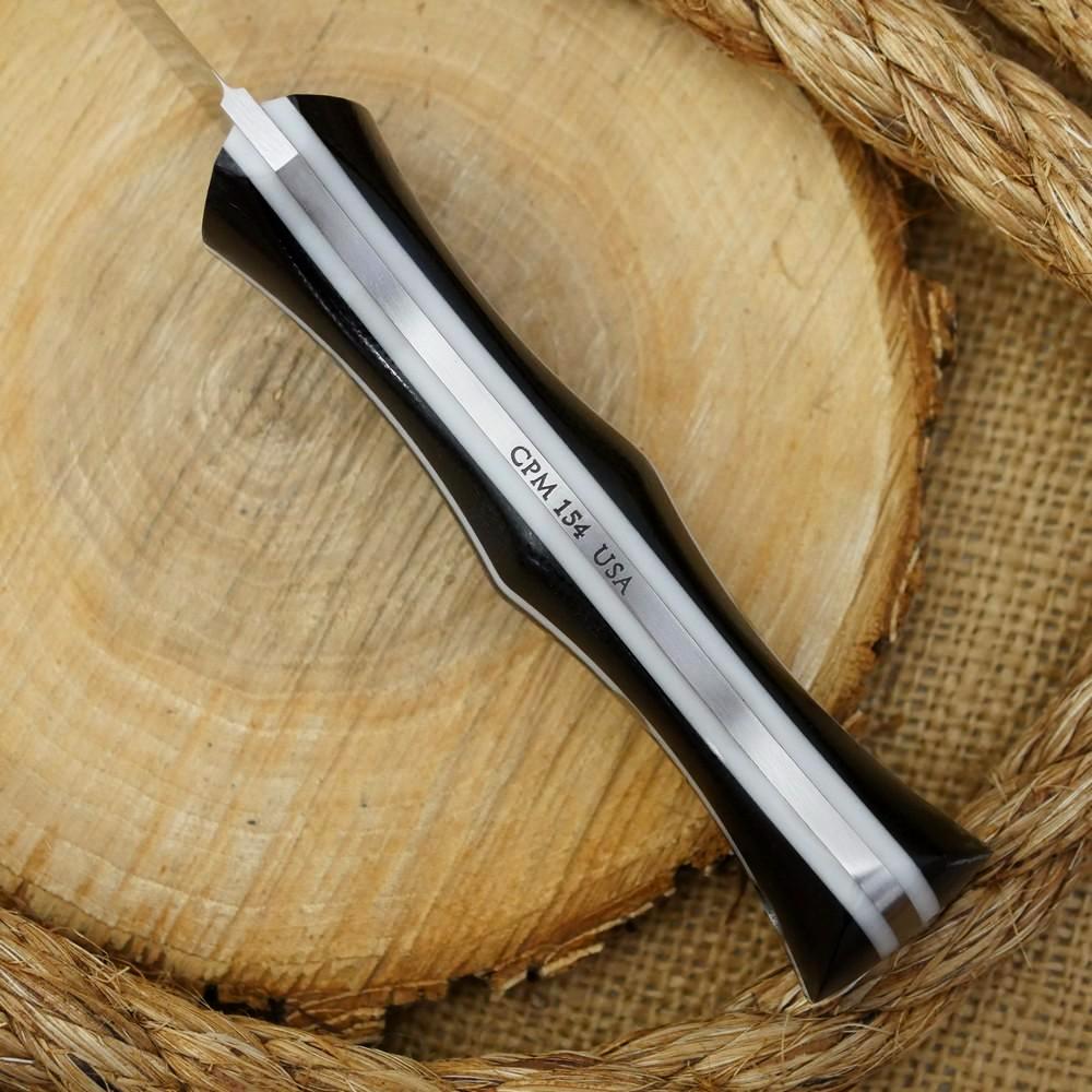 CPM 154 Tradesman: Black Canvas & White Stripe - Adventure Sworn Bushcraft Co.