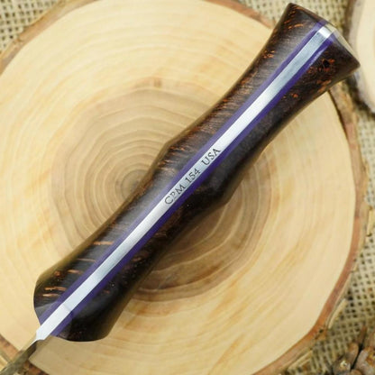 Tradesman: Brown Box Elder Burl & Purple