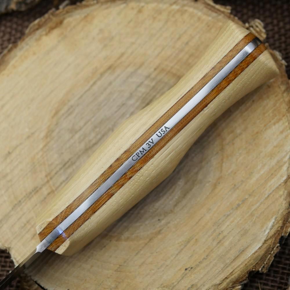 CPM 3V Explorer: Hickory, Natural Canvas & Matching Firesteel - Adventure Sworn Bushcraft Co.