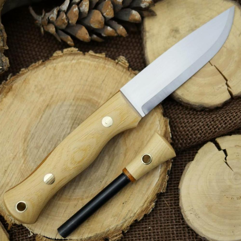 CPM 3V Explorer: Hickory, Natural Canvas & Matching Firesteel - Adventure Sworn Bushcraft Co.