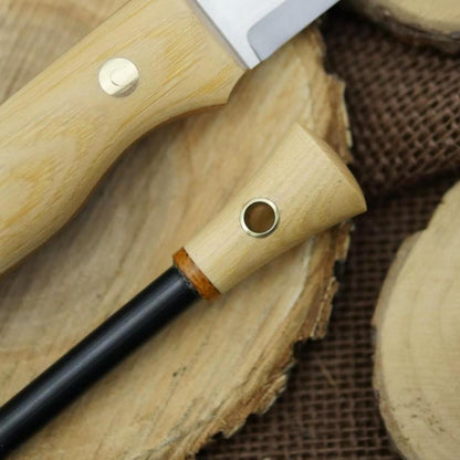 CPM 3V Explorer: Hickory, Natural Canvas & Matching Firesteel - Adventure Sworn Bushcraft Co.