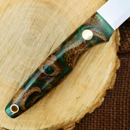 CPM 3V Hiker: Cast Acorn & Forest Green G10 - Adventure Sworn Bushcraft Co.