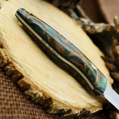 CPM 3V Hiker: Cast Acorn & Forest Green G10 - Adventure Sworn Bushcraft Co.