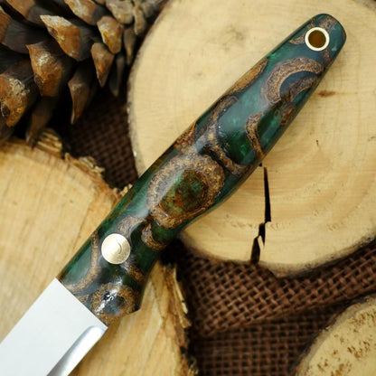 CPM 3V Hiker: Cast Acorn & Forest Green G10 - Adventure Sworn Bushcraft Co.