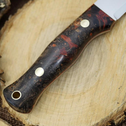 CPM3V Explorer: Black & Red Box Elder Burl - Adventure Sworn Bushcraft Co.