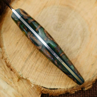 CPM 3V Hiker: Cast Acorn & Forest Green G10 - Adventure Sworn Bushcraft Co.