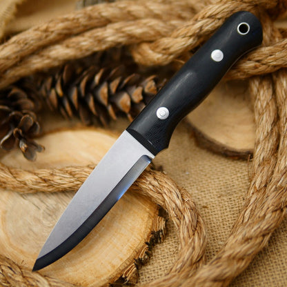 Classic: Black Canvas Micarta with Stonewash Finish - Adventure Sworn Bushcraft Co.