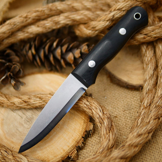 Classic: Black Canvas Micarta with Stonewash Finish - Adventure Sworn Bushcraft Co.
