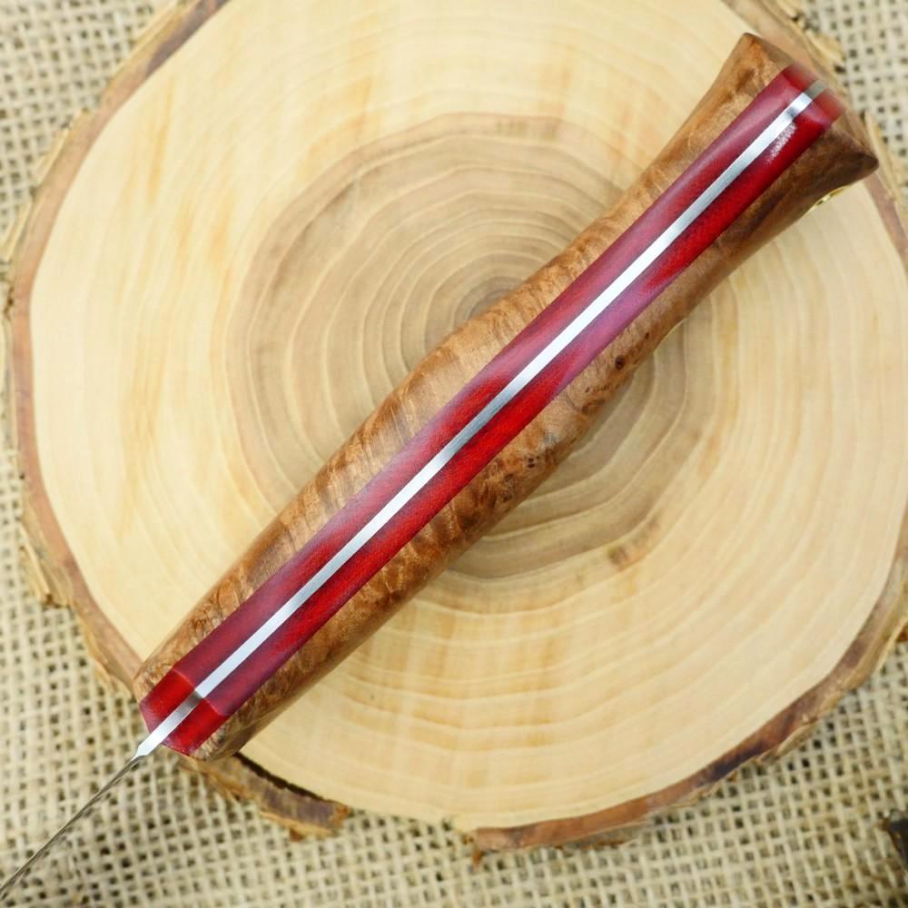 Fisherman: Maple Burl & Red Linen - Adventure Sworn Bushcraft Co.