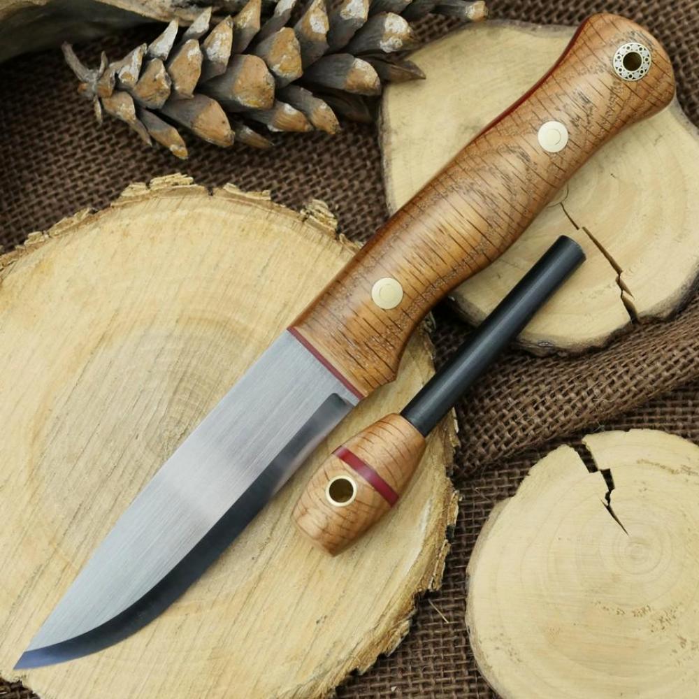 CPM 3V Explorer: Red Oak & Matching Firesteel - Adventure Sworn Bushcraft Co.