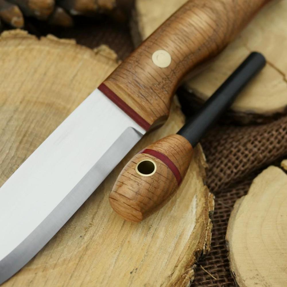 CPM 3V Explorer: Red Oak & Matching Firesteel - Adventure Sworn Bushcraft Co.