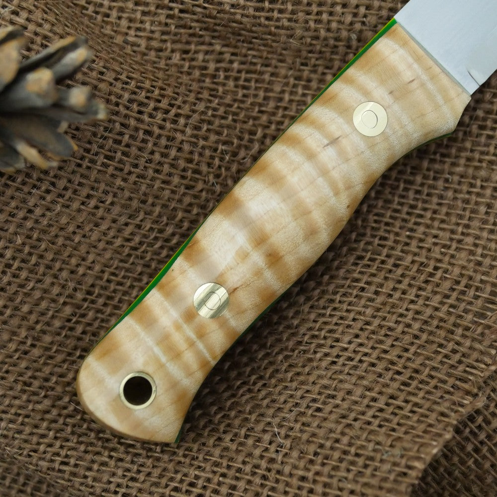 Available Now Classic: Curly Maple, Green & Yellow - Adventure Sworn Bushcraft Co.