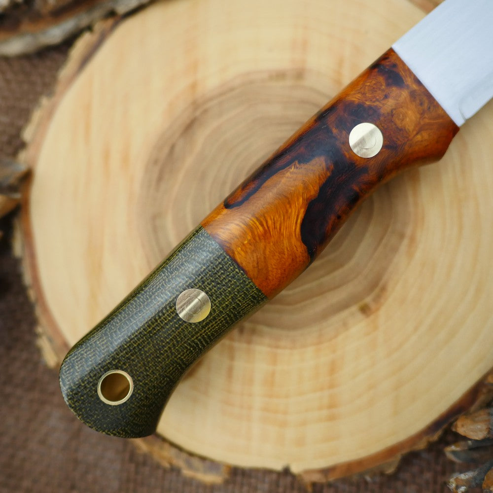 Classic: Ironwood Burl & Green Canvas - Adventure Sworn Bushcraft Co.